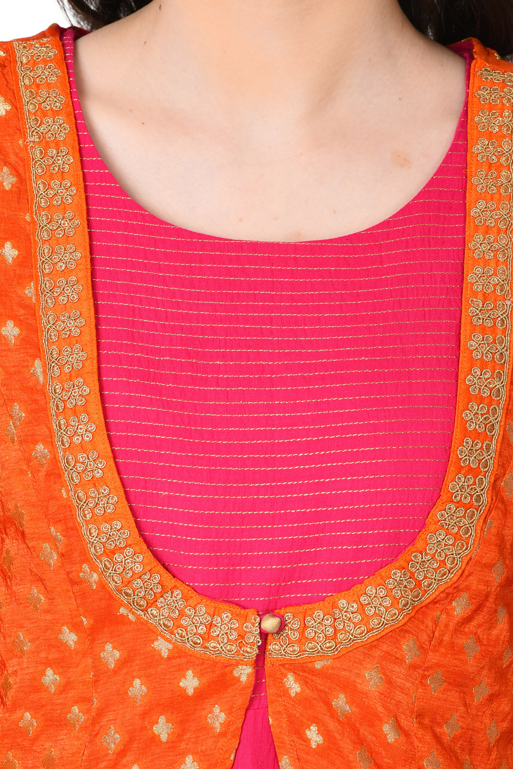 Pink Kalidar Viscose Kurta image number 4